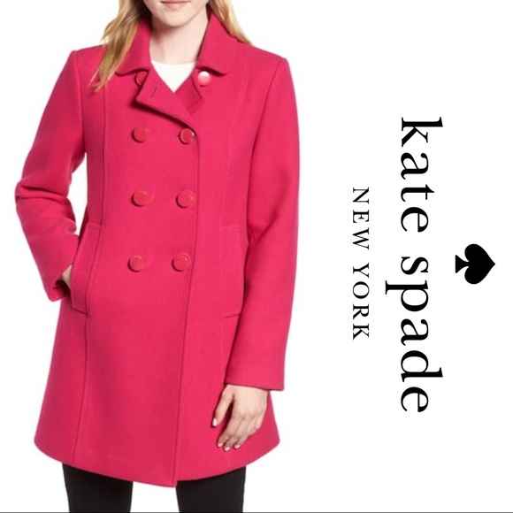 NWT Kate Spade Double Breasted Wool Blend Coat - Picture 3 of 5